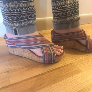 Crown Vintage Multi colored wedges. Size 10